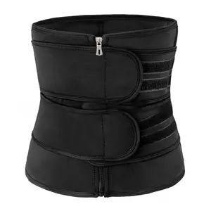 Sports Zipper Waist Trainer - Adjustable Straps Sweat Belly Band for Yoga, Fitness & Workout Sessions