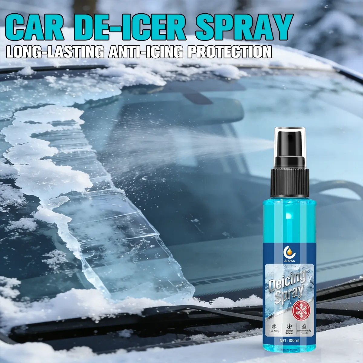 Car De-Icer Spray, Melts Snow & Unfreezes Windscreens, Quick-Acting for Door Locks, Essential Car Care Solution