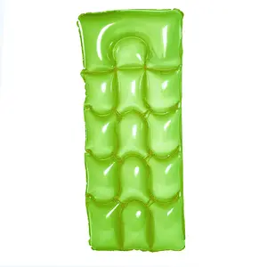 Maccabi Art Cloud Escape Mat Inflatable Water Lounge, 72 x 32 In Pool Float with Contoured Pillow, Cushioned Body Design, Easy Grip Valve, DuraSeam Leak-Resistant PVC, Repair Patch, Green