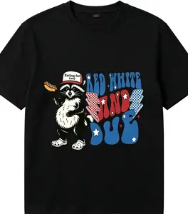Funny Red White and Due Raccoon Pregnancy Reveal Tee - Commemorative America 250 Premium Cotton Shirt