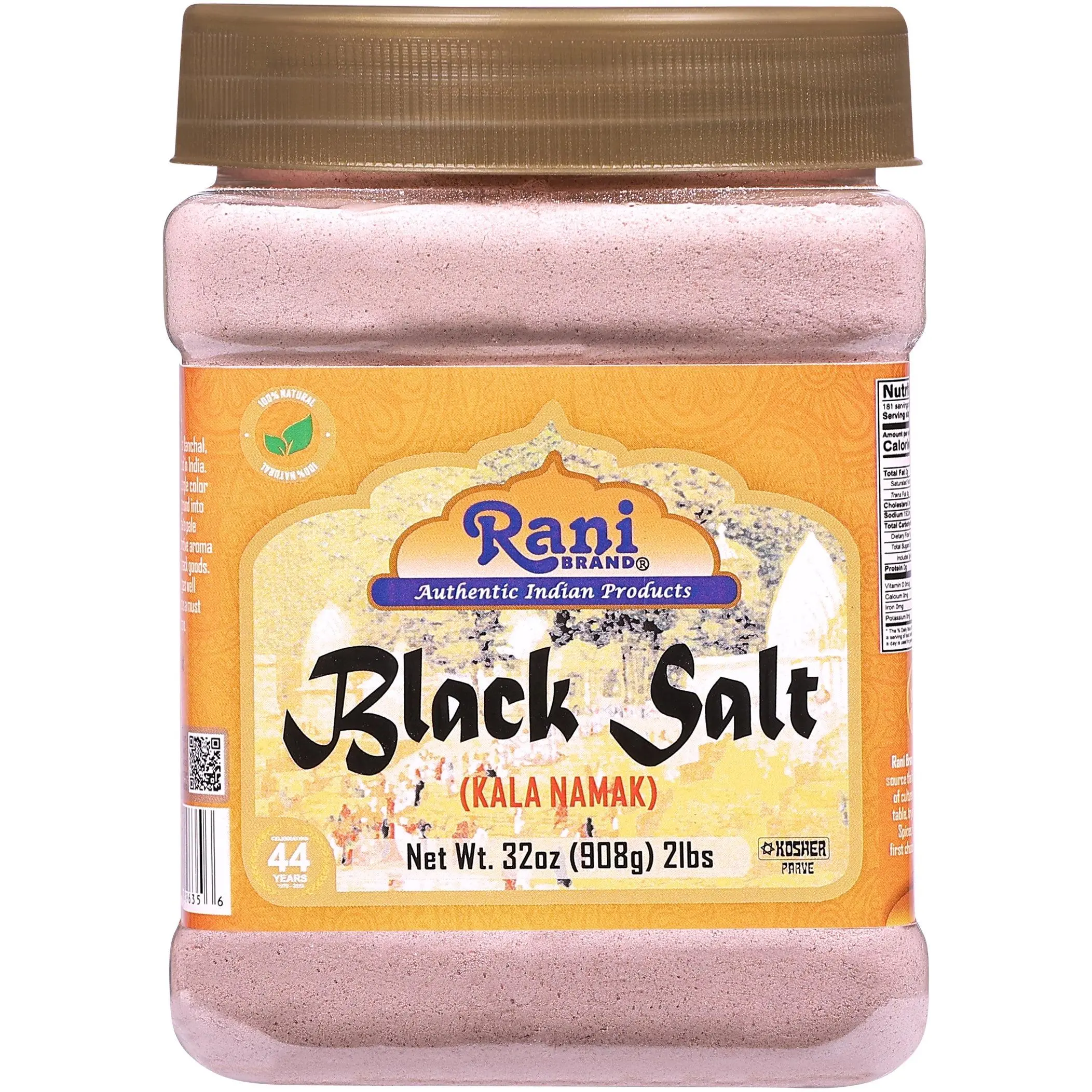 Rani Black Salt Powder (Kala Namak) Mineral 32oz (2lbs) 908g Bulk PET Jar ~ Unrefined, Pure and Natural | Vegan | Gluten Friendly | NON-GMO | Indian Origin | Perfect for Tofu Scramble