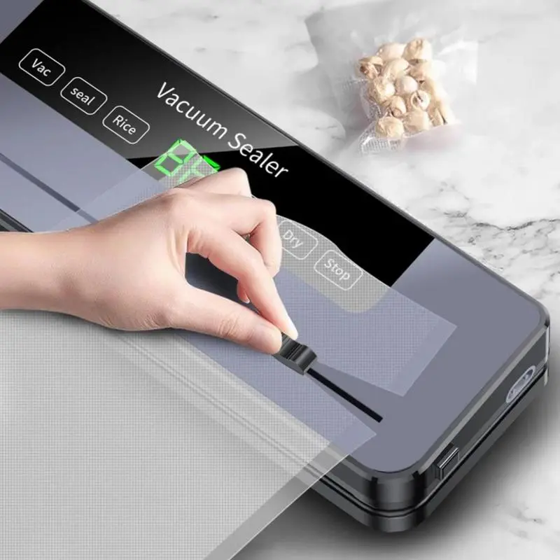Automatic Food Vacuum Sealer Machine | Automatic Air Sealing for Food Storage, Build-In Cutter, Moist Mode, EXT-VAC