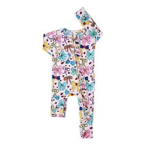 Princess RUFFLE ZIP Super Soft & Comfortable 2-Way Zipper Bamboo Viscose Romper with Mitten Cuffs & Fold-Over Feet for Easy Diaper Changes