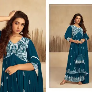 Vamika lakhnavi Rayon kurta set with full Embroidery