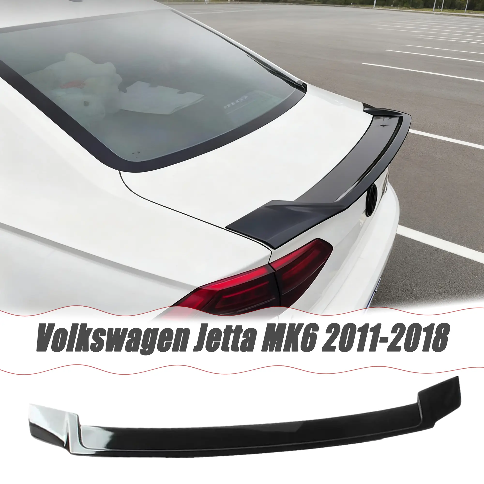 MUTUSAISI Rear Trunk Spoiler Wing For Volkswagen VW Jetta/GLI MK6 MK6.5 2011-2018 Gloss Black Decklid Lip Exterior Accessories