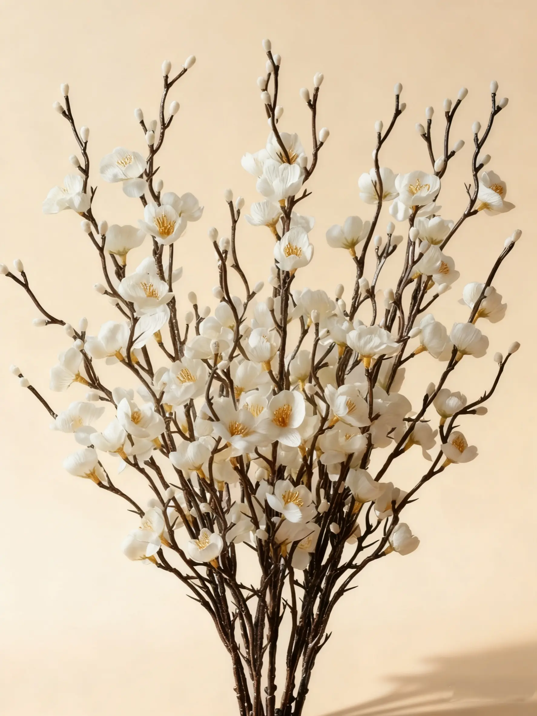 Gifts for dad 12/24pcs  Height Artificial White Plum Blossom Silk Plastic Faux Flower Bouquets, Festive Look for graduation bouquet,accessories for adults bedroom, house decor living room decor daisy dukes money bouquet Faux Plants Indoor fall decor