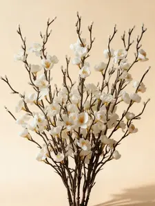 Gifts for women 12/24pcs Artificial White Plum Blossom 21.7'' Silk Plastic Faux Flowers for Home Hotel Office Wedding Party Garden Centerpieces All Season Decorative Ornaments Free Gift Cabinet Bows for Christmaspartygarden centerpiecegifts for her 2026