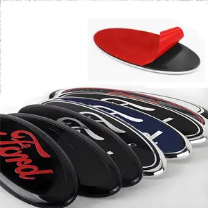 1Pcs Aluminum alloy+ABS Car Styling Front Hood Grille Emblem Rear Trunk Logo Badge Stickers Replacement Accessories For Ford Focus mk2 mk3 Fiesta mk7 Kuga Ranger EcoSport ESCORT Mondeo mk4 Mustang S-MAX Escape Explorer Car Decals