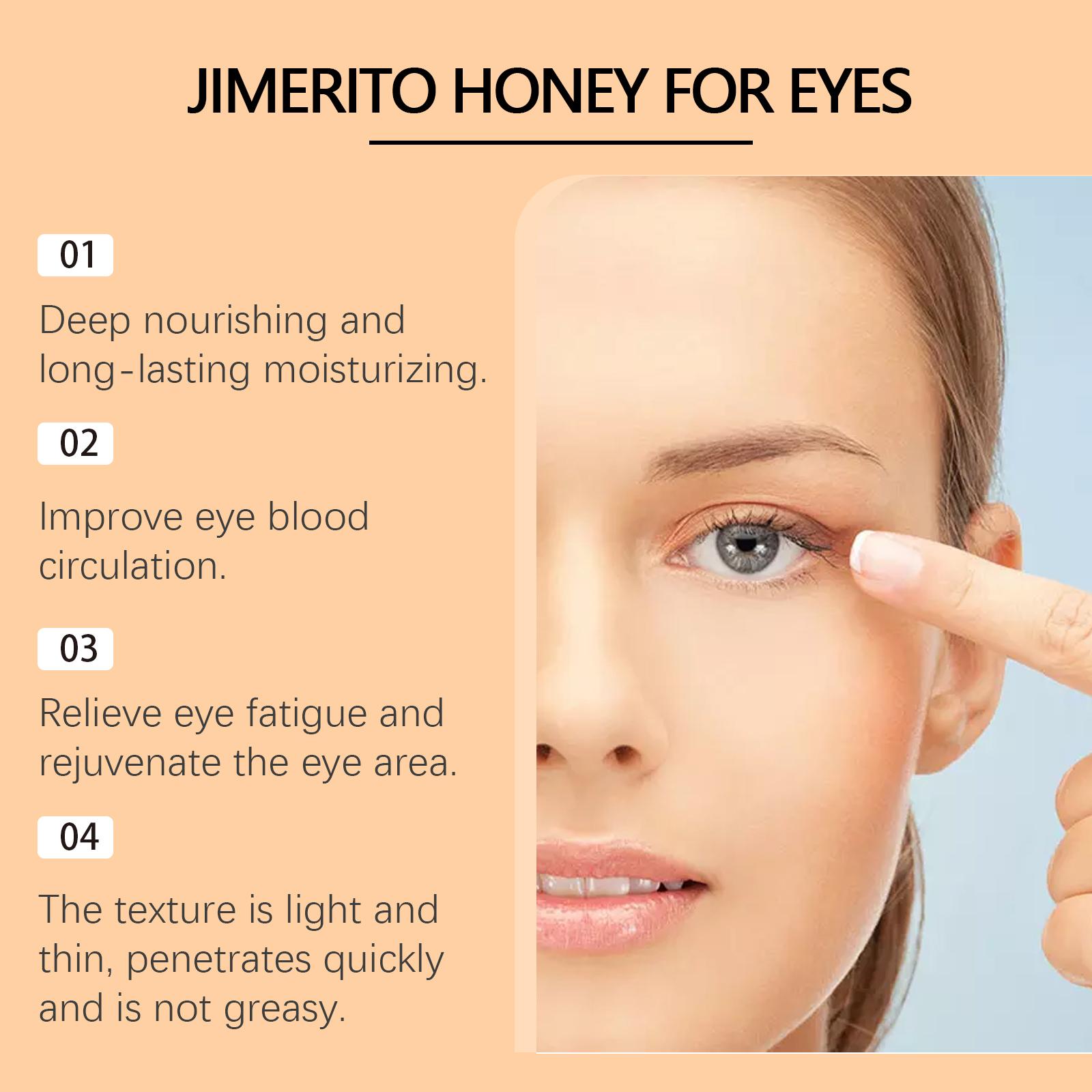 Jimerito Honey For Eyes [Ximonth] Perfect for dry eyes, eye floaters, and sticky eye build-up. This fast-acting daily eye care solution helps soothe dryness, refresh tired eyes, and nourish the delicate eye area| honey eye serum