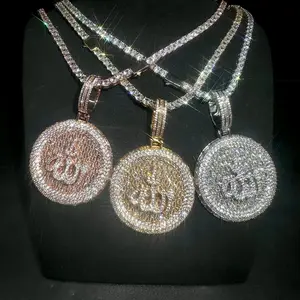 Allah Muslim Pendant Necklace – Cubic Zirconia Religious Jewelry for Men