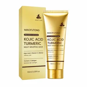 Kojic Acid Turmeric Night Wrapping Mask with Vitamin C & Retinol – Overnight Hydrating Face Mask for Dark Spots Skin Repair Moisturizer for Women & Men