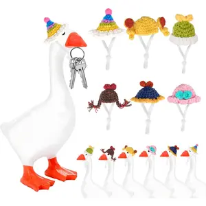 6 Pcs Mini Hats Desk Goose Outfits 7 Inches, Cute Concrete Porch Goose Outfits Costume Accessories