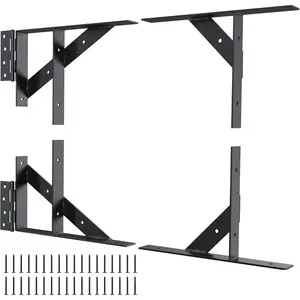 Corner Brace Bracket Gate Kit for Wooden Fence No Sag Frame Kit for Shed Doors, Driveway Gates, Corral Gates, Wood Windows (Black)