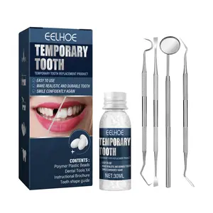 Moldable Dental Gel Dentures with tools set - Temporary Fillings Cavities and Teeth Fillings Oral false tooth fake missing teeth broken teeth wide gaps chipped teeth whitening dental repair gel kit replacement gaps cracks and damaged teeth