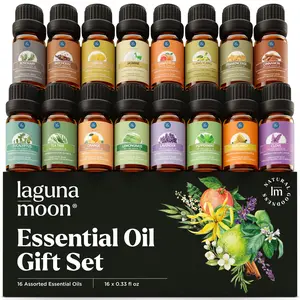 16 Pcs Premium Grade Home Essentials Oils - for Diffusers, Fragrance, Scents for Candle Making, Soap, Slime - Natural Aromatherapy Oils for Skin & Hair - Home, Office, Car