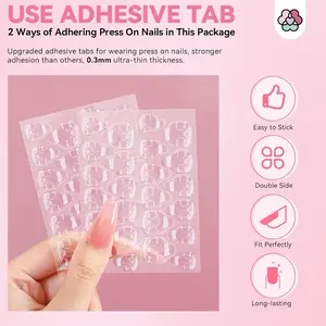 Press On Nail Prep Kit - Includes Nail File, Alcohol Wipe, Acrylic Cuticle Pusher, Sticky Tabs, Nail Glue, Buffer - 1 Envelope Kit