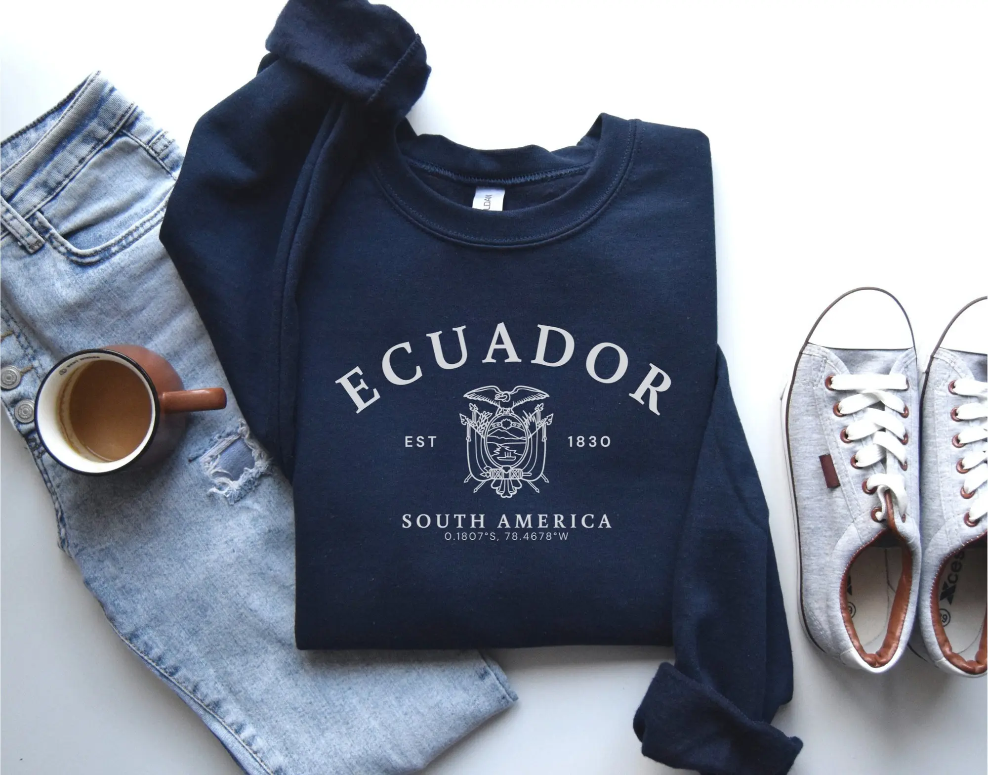 Ecuador South America sweatshirt, Ecuador Shirt, Ecuador Gift, Soft and Comfortable Pullover Sweatshirt