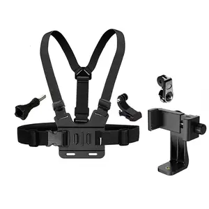 Mobile Phone Chest Mount Harness Strap Cell Phone Holder Mount for Video Recording Bike/Fishing/Skateboard/ POV/VLOG