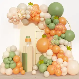 Orange Green Balloon Arch Kit Fall Baby Shower Birthday Thanksgiving Party Decor