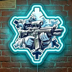 Winter Warning Snowflake-Shaped Neon Lights, Sticker BUG, Gun Problems, Game Neon Lights, Adjustable Brightness, Perfect for Game Rooms, Bedrooms, Parties, and Garage Decor, Snowflakes
