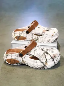 Men's Mule Garden Shoes, Hollow-Out Design, Solid Color, Thickened Daily Wear, Casual Fashion, Versatile Breathable Garden Shoes, Hollow Out Clogs