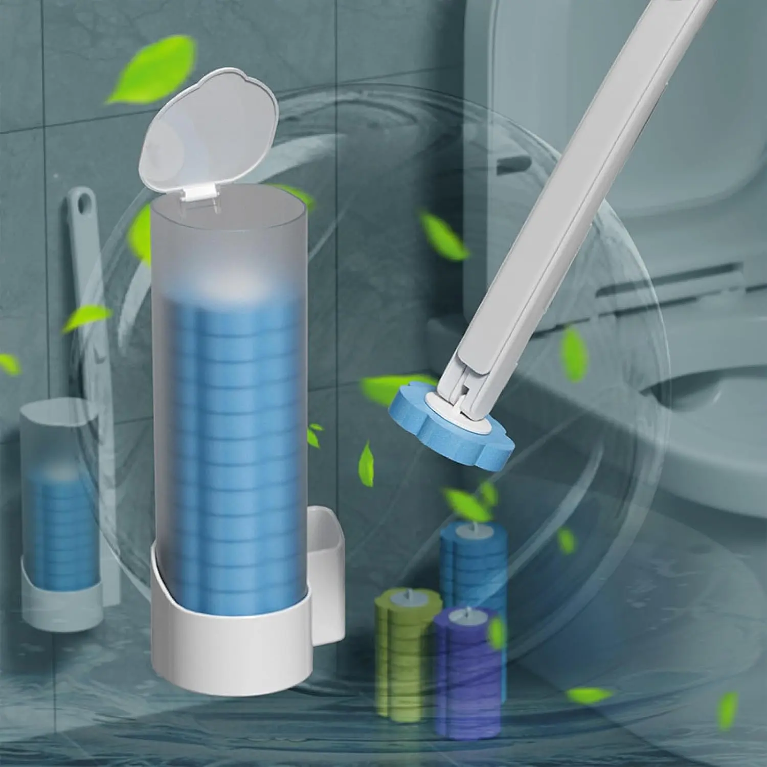 Disposable Toilet Brush Set with 18PCS Triple-Layer Refills & Wall Mount Holder for Deep Cleaning & Hygienic Bathroom Maintenance