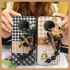 Dirt-resistant protective case Phone Case For Infinix X690/Note7 Simplicity Anti-knock Bear bracelet Back Cover silicone Waterproof Cartoon Skin-friendly feel soft case cute