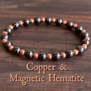 1 handmade bracelet, featuring natural iron ingots and copper beads in a vintage Bohemian style - high-quality unisex accessory