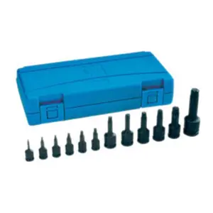212 MAIN 12-Piece High Torque Torx Bit Impact Socket Set (1234T) - Grey Pneumatic, Assorted Drive, Steel Construction, Storage Organized, High Torque Tool for Cycling, Outdoor Recreation