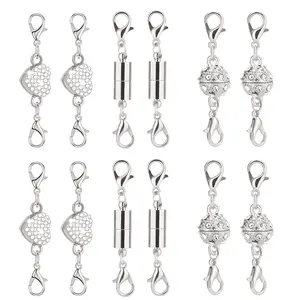 Lotosug 12 Pack Magnetic Necklace Clasps and Closures Necklace Jewelry Extender, Magnetic Lobster Clasp Extenders, for Necklaces & Bracelets, Easy Jewelry Converter for Women, Seniors, and Everyday Wear