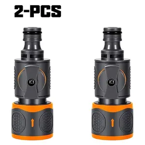 2 Single Bore Straight Connectors, Garden Hose Connectors, Ball Valve Quick Connect Extension Adapter Kit, Quick Connect Hose Adapter with Shut-Off Valve