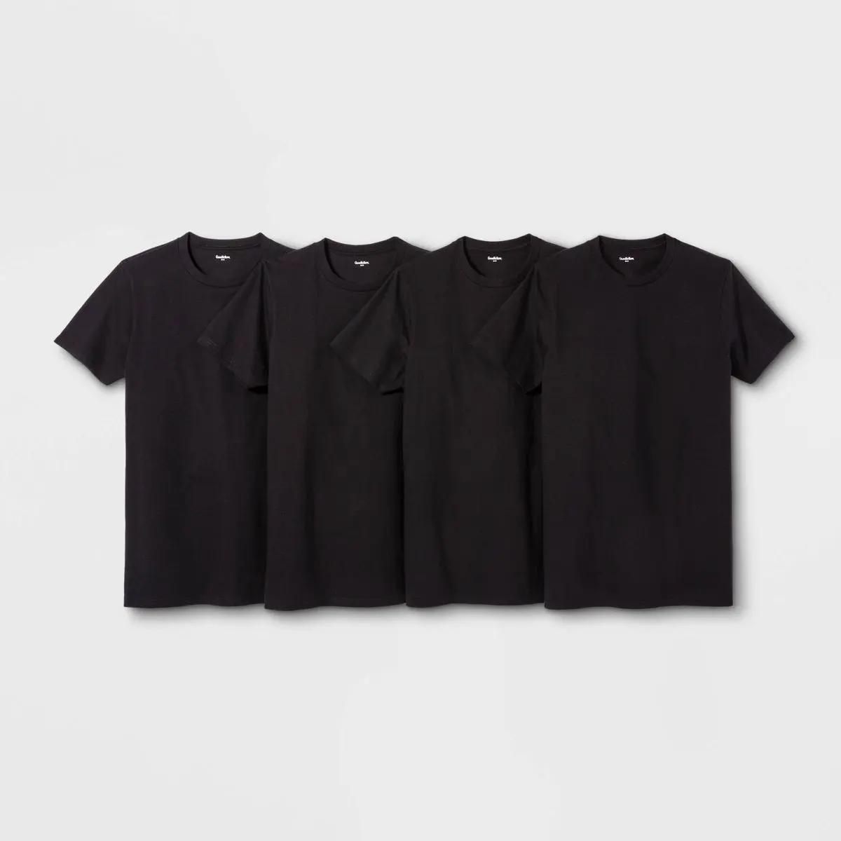 Men's Short Sleeve 4pk Crewneck T-Shirt - Goodfellow & Co™ - Color: Black Size: XXL(50/52)
