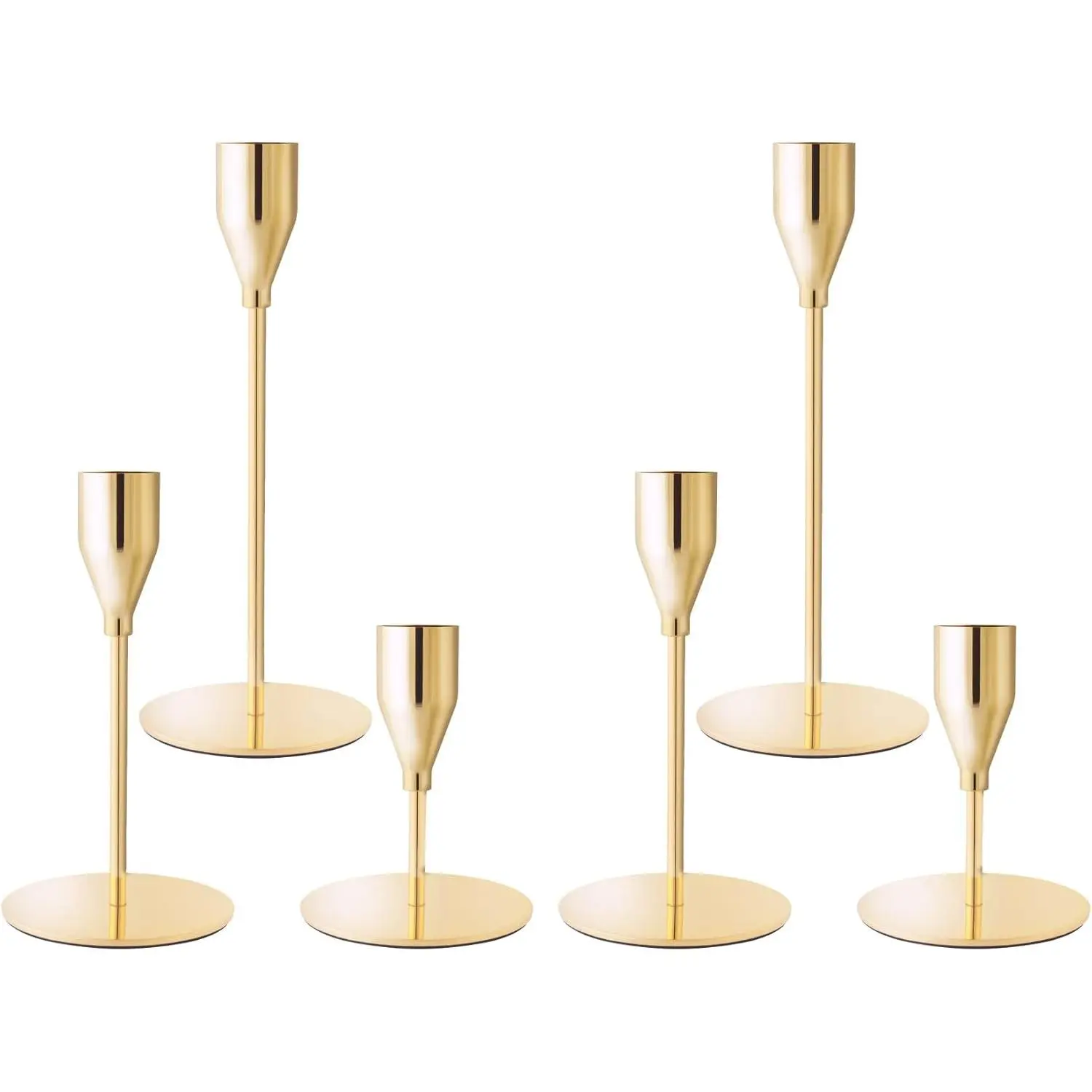 Taper Candle Holders for Wedding Table Centerpiece,Tall Taper Candlestick Holders Bulk Set of 6,Metal Candle Stick Holders for Dinning or Mantel Centerpiece,Party  Decor
