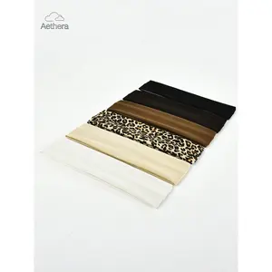 6 Pcs Sports Headbands Set, Solid Color Option Sweat-Absorbing Running Hair Bands, High Elasticity Leopard Print Yoga Fitness Accessories for Men Women, Sweat Wicking Headband