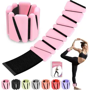 Wrist Ankle Weights for Women Set of 2, Adjustable  Weighted Bangles, Wearable Ultra-durable Strips Weight Bracelet 2 lbs/4 lbs for Yoga, Pilates, Barre, Walking, Arm &  Workout