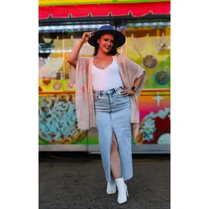 Blush Sheer Floral Embroidered Kimono