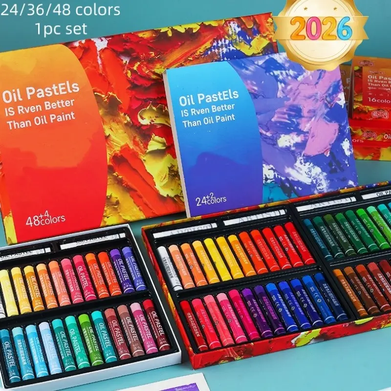 24/36/48 Color Oil Pastels, Art Supplies, High Quality Smooth Soft, Strong Adhesion, Professional Art Use, Ideal for Artists and Students