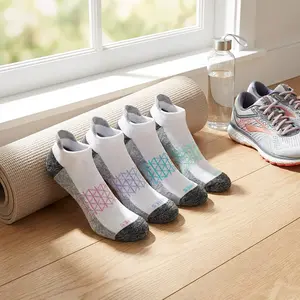 Women's Cushioned Ankle Socks - 4-Pairs Invisible No Show Low Cut, Breathable Seamless, Ideal for Sports Workout, Daily Wear (Party Gift for Home & Festive Supplies)