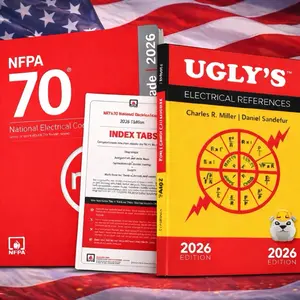 NFPA 70 National Electrical Code Book 2026 Edition with Index Tabs and Uglys Electrical References