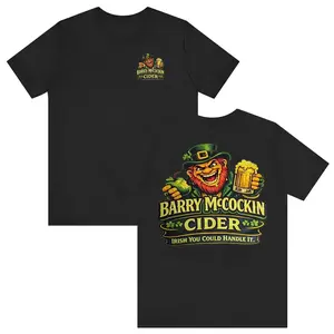 Graphic tee Barry McCockin Cider Men's Funny Graphic T-Shirt - Hilarious Irish St. Patrick's Day Design on High-Quality Cotton Unisex Tee, Soft Classic Fit for Everyday Casual Wear