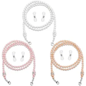 3 PCS Pearl Glasses Chain for Women, Beaded Eyeglasses Chain, Stylish Eyeglass Chains for Women Sunglasses, Myopia Glass, 3 Colors