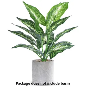 1Pcs Faux Plant Indoor in Plant ,16"- House Plant Artificial Plants for Farmhouse Kitchen Decor Living Room Accessories Home Office Cubicle Bookshelf Guest Room Balcony Bathroom Rustic Green Room Floor Table ( without Pot)