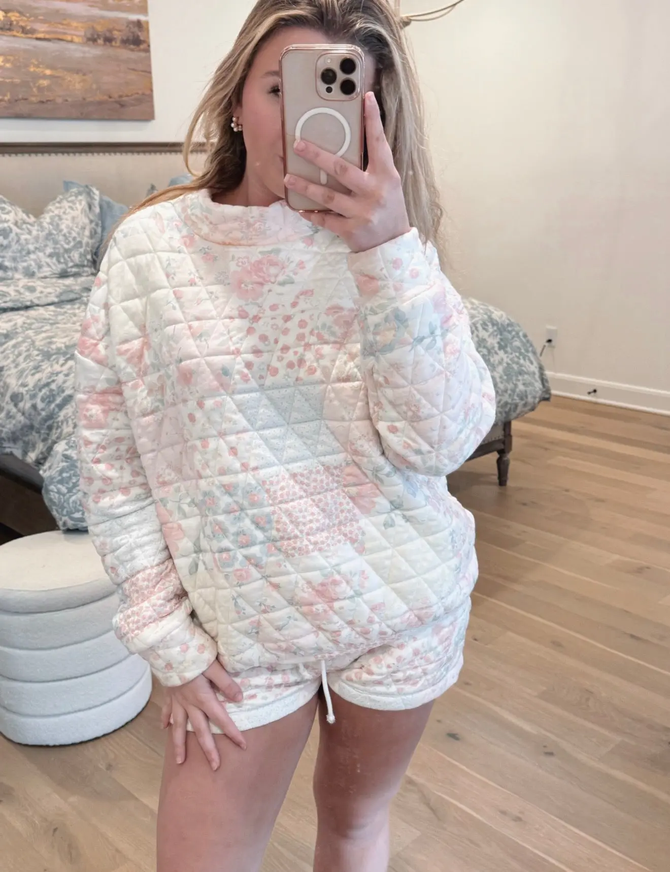 Floral Patchwork Quilted Shorts