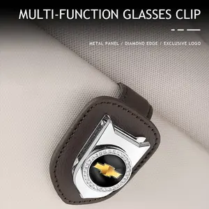 Car Sun Visor Glasses Clip Sunglasses Clip Decoration Accessories For Chevrolet Corvette Montana TrailBlazer Silverado Traverse Camaro Suburban Equinox Bolt Cruze Malibu Colorado Trax SS Spark Captiva Onix Spin Impala Cobalt