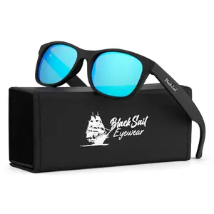 Black Sail Eyewear Jib Square Frame Polarized Sunglasses UV400 Protection Lightweight Durable Anti UV Trendy Casual Sunglasses for Men and Women