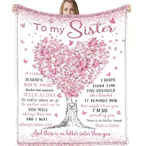 Sister Flannel Blanket - Soft Flannel Fabric | All-Season Use for Home, Travel, Picnic - Perfect Gift for Family & Friends | Travel Blanket - Floral Print Flannel Blanket