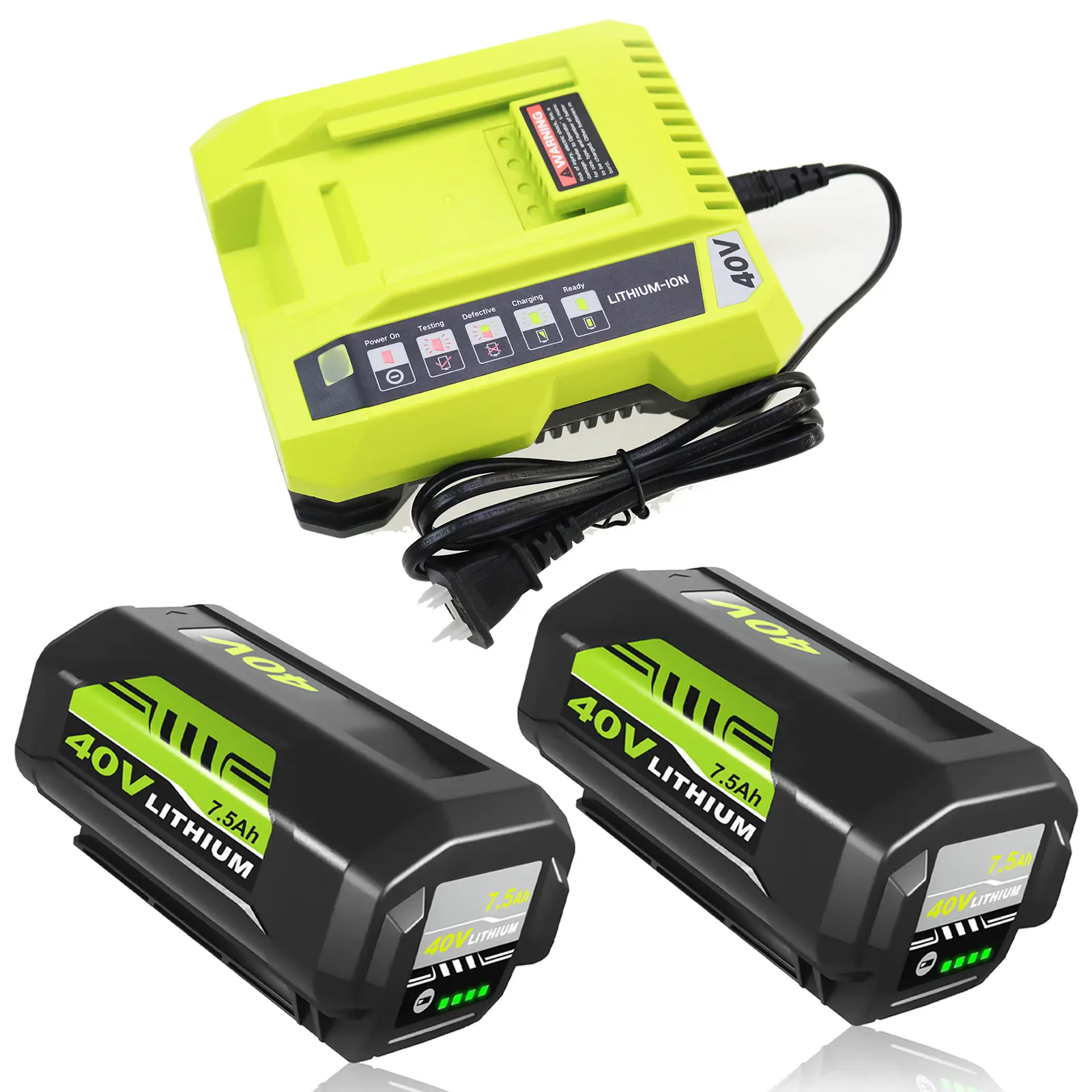 6000MAH 7500MAH High-Capacity Replacement for Ryobi 40V OP4050A, OP4015, OP40201, OP40261, OP4030, OP40301 Cordless Power Tools & Chargers, Durable Durable Lithium Cordless Drill Battery
