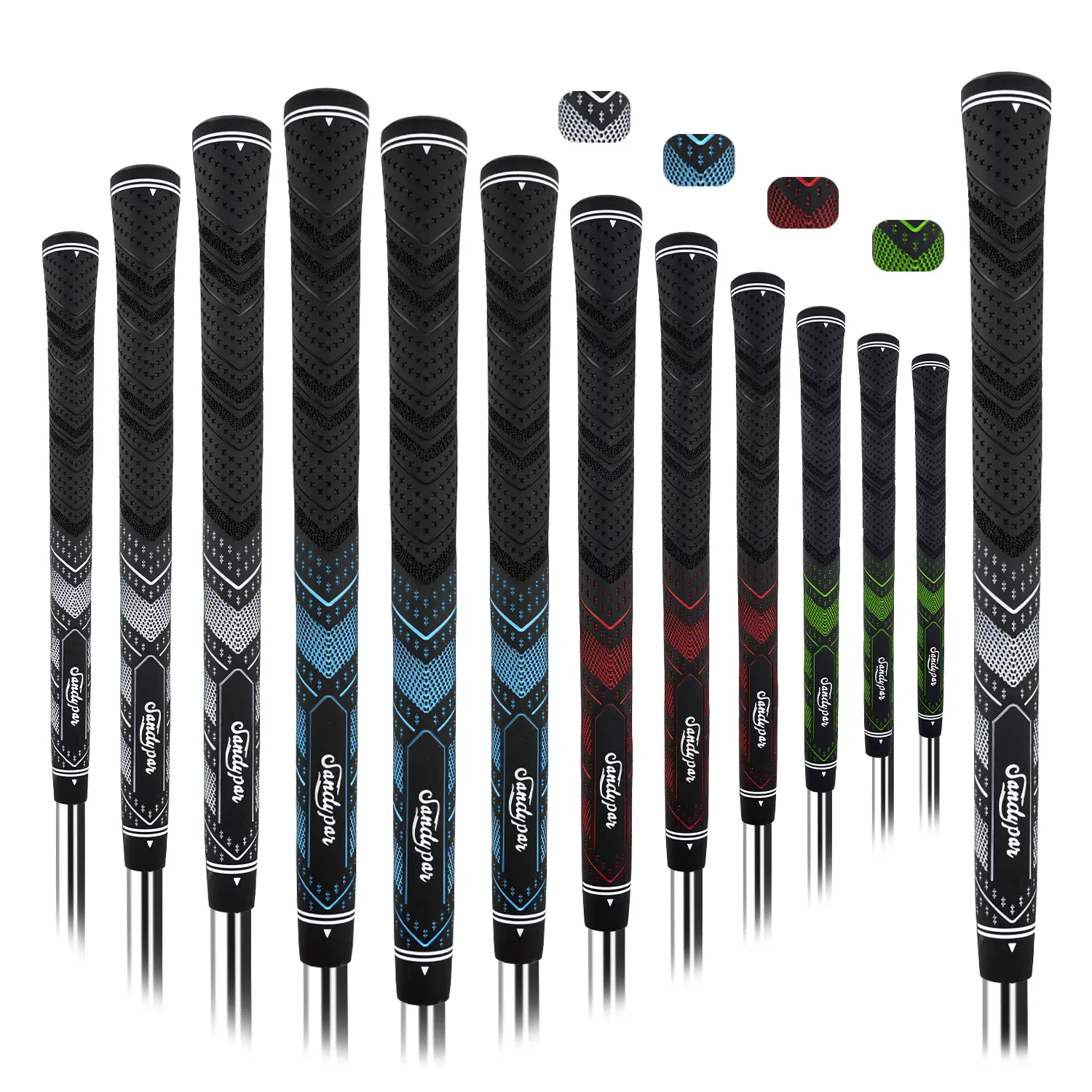 WUDAY Premium Rubber Golf Grips, 13-Piece Set, Anti-Slip Ambidextrous Design for All Skill Levels, Golf Club Supply, Golf Supply