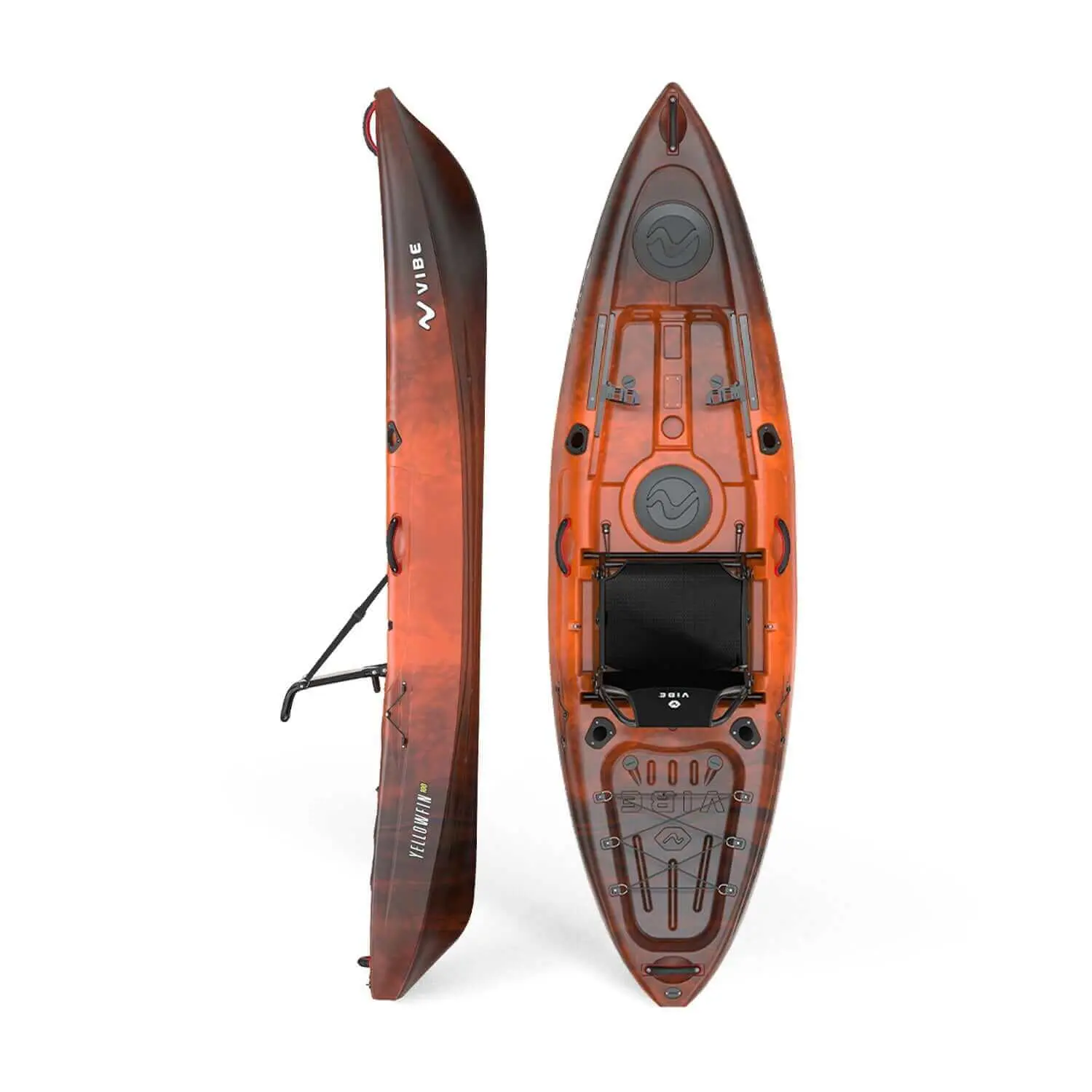 Vibe Yellowfin 100 Compact Lightweight Kayak with Hero Seat & Fully Riggable Features for Solo Transport and Stable Fishing 375 lb Capacity