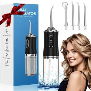 Rechargeable Water Flosser, Cordless Dental Flosser, Portable Oral Irrigator with 4 Jet Tips, Waterproof Teeth Cleaner, 3 Modes Teeth Cleaning Tool for Home & Travel, Christmas Gifts, New Year Presents, Water Dental Flossers, Oral Care Tools